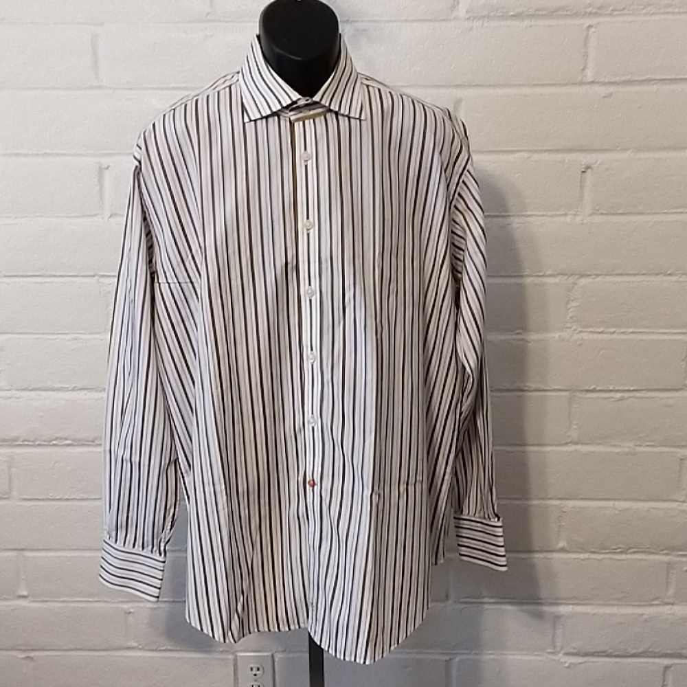 Thomas Dean dress shirt extra large with flip cuff